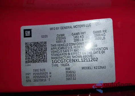 2020 Chevrolet Colorado 4Wd Short Box Lt из США, поврежденный, VIN 1GCGTCENXL1211202